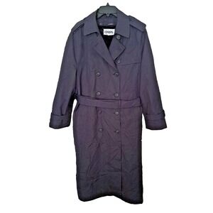 Cintas Trenchcoat Women's Size 10 Navy Blue Zip Out Lining Water Resistant New